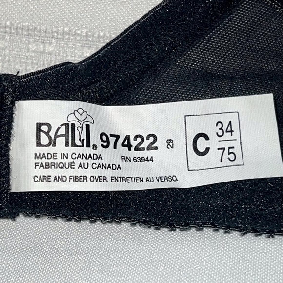 $5 ADD ON with $15+ Bundle Bali International Edition Bra 34C NWOT Blk Vintage - Picture 9 of 10